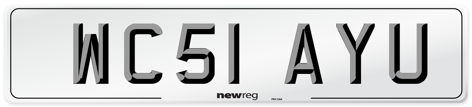 WC51 AYU Number Plate from New Reg